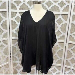 Show Me Your MuMu Cold Shoulder Flowy Beach Swim Coverup Womens S Black Resort